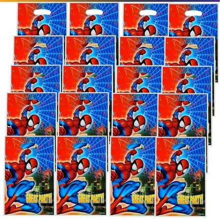 Spiderman Goodie Bag Candy Treat Birthday Gift Bags Party Favors Handles Snack Supplies