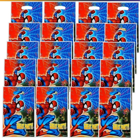 Spiderman Candy Treat Bag Goodie Birthday Gift Bags Party Favors Handles Snack Supplies