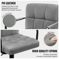 thumbnail image 4 of Soontrans Bar Stools Set of 2 Swivel Counter Height Stools with Arms and Back, Adjustable Island Chairs for Kitchen, Modern Barstools with Backrest and Armrest(Light Gray, 2Pcs), 4 of 9