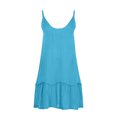 thumbnail image 4 of Sakmal Sundresses for Women 2025 Mini Sleeveless V Neck Blue Ruffle Dresses ,Sizes S-2XL, 4 of 5