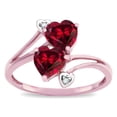 thumbnail image 3 of Star K � 6mm Created Ruby Two Double Hearts Bypass Promise Ring, 3 of 9