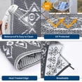 thumbnail image 4 of Outdoor Waterproof Reversible Plastic Straw Rug – Large UV-Resistant Patio Carpet – Medallion Design, Durable – For Deck, Porch, Garden, Camping, RV – Gray & White, 9x18ft (270x549cm), USA, 4 of 9