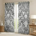 thumbnail image 2 of Manfei Grey Gothic Skull Curtains Pack of 2 (42x84 Each) for Boys Girls,Bohemian Damask Curtains Blackout,Exotic Style Bedroom Curtains,Luxury Bedroom Decor, 2 of 6