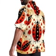 thumbnail image 3 of Seven Starred Ladybird Men's Short Sleeve Shirts, Casual, Printed, Button Down Short, Summer Beach Shirts, Unisex, 3 of 6