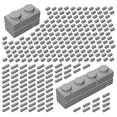 thumbnail image 5 of Minizfigs 265 Pieces Light Gray Masonry Profile Bricks Set Building Blocks for Bulk Brick Wall Parts and Pieces City Castle Medieval Compatible with Major Building Toy Brands Including Lego, 5 of 9