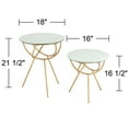 thumbnail image 7 of Studio 55D Mayflower Modern Metal Round Nesting Tables Set of 2 Gold Marbleized Tempered Glass Tabletop for Living Room Bedroom Bedside Entryway House, 7 of 7