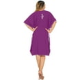 thumbnail image 3 of HAPPY BAY Women's Summer Loungewear Solid Casual Relaxed Caftan Mini Cover Up Evening Dresses for Women 2X-3X Violet, Paisley, 3 of 3