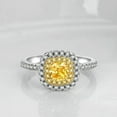 thumbnail image 2 of Square Cut Pear Cut Women's Yellow AAA CZ 925 Silver Wedding Party Ring Size 4-9, 2 of 6