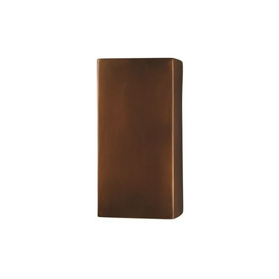 Justice Design CER-0955-ANTS Ambiance - Large Rectangle Open Top and Bottom Wall Sconce Antique Silver Incandescent Choose Your Options