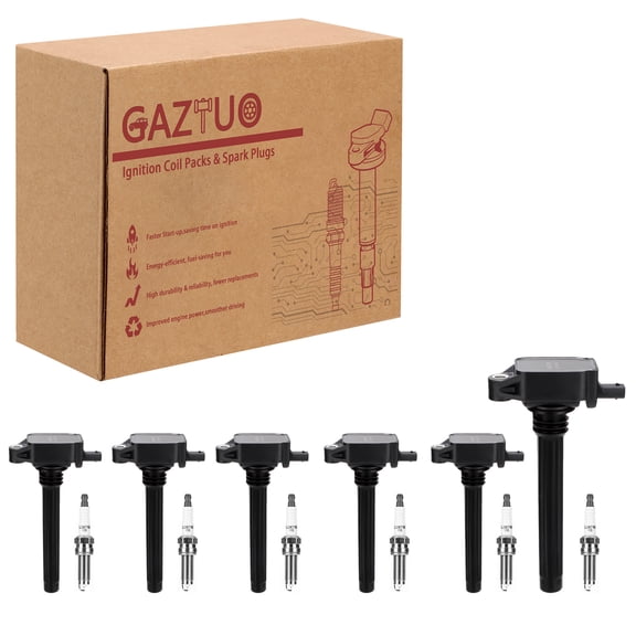 GAZTUO Ignition Coil Pack UF648 and Spark Plugs (Set of 6) Compatible with 2011-2016 Grand Cherokee Wrangler Chrysler Jeep Dodge Avenge Charger Durango RAM 1500 For #