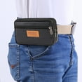 thumbnail image 5 of fankhu Casual PU Waist Bag Sport Men Phone Purse Belt Bum Pouch (Horizontal Black), 5 of 8