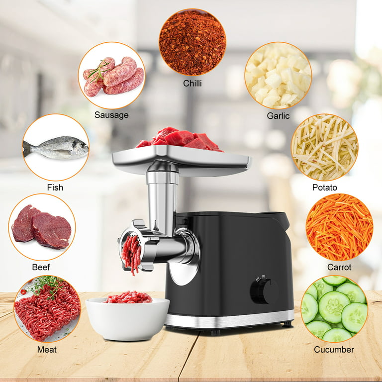 Electric Meat Grinder,Stainless Steel Meat Mincer Sausage Stuffer, Meat  Grinder Machine with 3 Grinding Plates