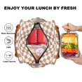 thumbnail image 4 of Bolsa de almuerzo Joymee, aislante, reutilizable, a prueba de fugas, 10 L, color marrón a cuadros, 4 of 8