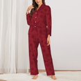 thumbnail image 3 of Bingfone Womens Pajama Sets Christmas Red Snowflakes Print,Long Sleeve Loungewear Pajamas Set-X-Large, 3 of 9