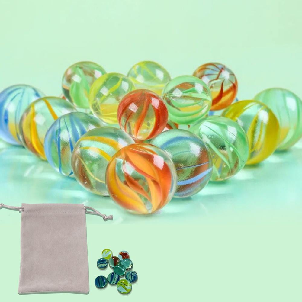 50-Sets Glass Marbles Bulk Assorted Colors 48 Players 2 Shooters Kids FUN Games 