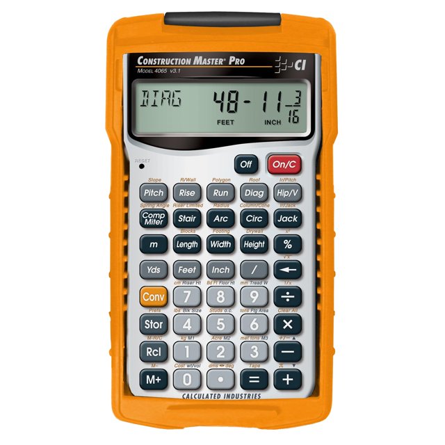 Calculated Industries 4065 Construction Master Pro Advanced Construction Math Feet-inch-Fraction Calculator for Contractors, Estimators, Builders, Framers, Remodelers, Renovators
