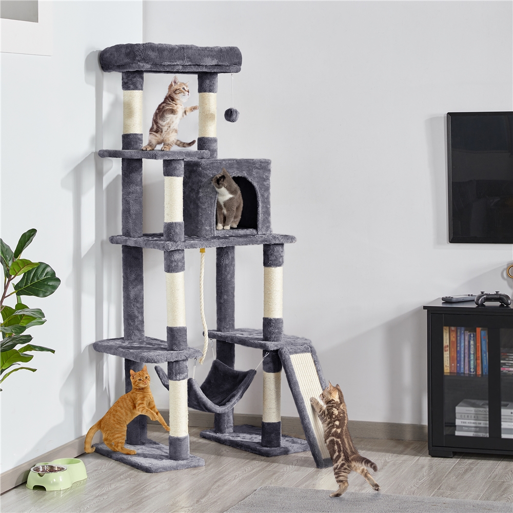 Alden Design 63 Inch Large Cat Tree Tower with Hammock photo 3