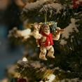 thumbnail image 4 of Christmas Ornaments Ugly Animals Wearing Santa Hat Walking with Tree Wrapped in Christmas Lights Sasquatch Funny Ornament(H), 4 of 5
