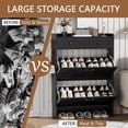 thumbnail image 7 of Shoe Cabinet with 2 Flip Drawers & 2 Top Drawers, 43" Tall Freestanding Narrow Wooden Shoe Storage Organizer for Entryway, Hidden Slim Shoe Rack for Front Door Entrance, Hallway, Living Room, Black, 7 of 7