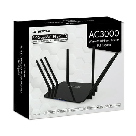 Jetstream AC3000 Tri-Band WiFi Gaming Router with 1GB RAM and 800 MHz Dual-Core Processing - Walmart