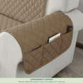 thumbnail image 4 of CHUN YI 1 Piece Sofa Couch Cover 6 Pockets with Elastic Straps Slipcover (Loveseat, Khaki), 4 of 7