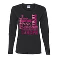 thumbnail image 2 of Wild Bobby Breast Cancer Awareness Words of Encouragement Distressed Breast Cancer Awareness Women Graphic Long Sleeve Tee, Black, Small, 2 of 6