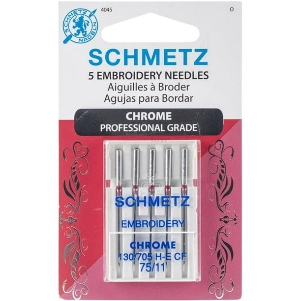 Schmetz Needle Chrome Embroidery Sz 75/11 5pc (pack of 5)