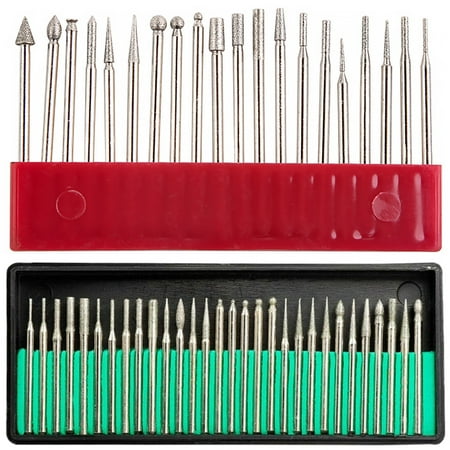 

Lieonvis 50Pcs Grinding Burr Set Diamond Rotary Files Burrs with 3mm Shank Portable Sharp Carving Burr Set Rotary Tool Accessories Woodworking Tool for Stone Ceramic Wood Metal