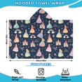 thumbnail image 2 of Dark Blue Little Princess Pattern Hooded Bath Towel，60"x35" for Ages 3 To 12 Kids, Quick Dry Lightweight Soft Microfiber Hood Beach Towel Cover Up for Kids, 2 of 7