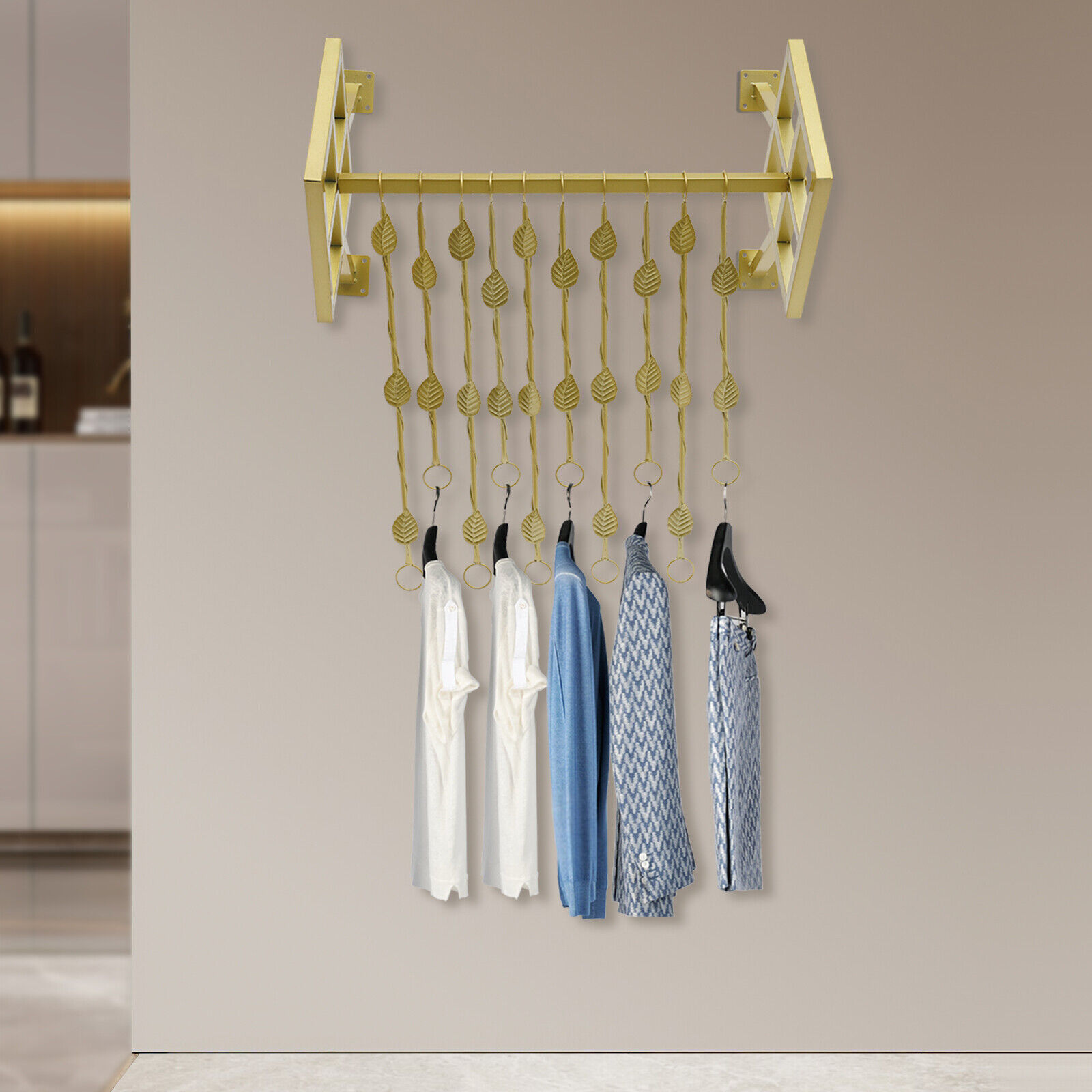 Heavy Duty Garment Rack Clothes Display Shelf Stylish 60cm with Hanging ...