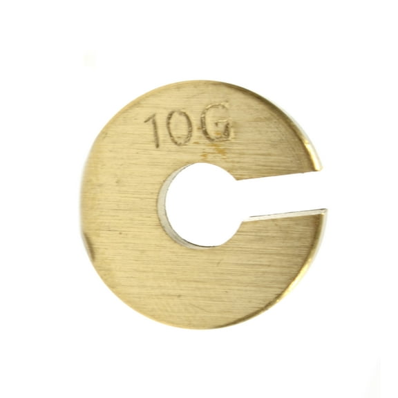 Slotted Weight, 10g - Brass - Spare or Extra Parts for Slotted Masses Sets - Eisco Labs