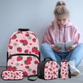 thumbnail image 2 of Yspwyqan Backpack Set With Lunch Box Pencil Case Girls, 4Pcs 17 Inch Large CapacityKids Backpack, Strawberry Daisy Adjustable Straps Casual Bookbag for Middle High School Hiking, 2 of 7