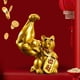 thumbnail image 3 of Escultura de gato de la suerte, estatua decorativa de buena fortuna para oficina en casa con diseño de Feng Shui. A-Oro Derecho, 3 of 9
