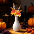 thumbnail image 2 of Fall Stems, 18.9X8.27 inch Faux Maple Leaf Stem, Artificial Fall Pumpkin Pick, Orange Berry & White Berry Sprig, Autumn Floral Spray, Vase Arrangement Filler, Farmhouse Thanksgiving Home Decor, 2 of 3
