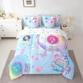 thumbnail image 2 of Manfei Cartoon Album Bedding Comforter Set 7-Piece for Teens, Guitar Print King Bedding Sets, Pop Music Theme Reversible Bed Sheets, Microfiber Bedroom Decor, 2 of 7