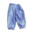 thumbnail image 2 of EnJoCho Toddler Baby Boy Girl Gingha𝗆 Bubble Pants Kids Casual Plaid Elastic Waist Long Blomers Trousers Soft Cotton Loung𝖾wear Playtime Outfits, 2 of 5