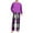 Purple, variant on Summer Mens Sets Summer Outfits Pajamas Casual Tops Flannel Bottoms Man Style Casual Pajama Set Long Sleeves Round Neck Shirt Drawstring Waist GridLong Pants Loose Home Sets Yellow 3X
