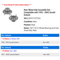 thumbnail image 2 of Rear Wheel Hub Assembly Set - Compatible with 1995 - 2002 Suzuki Esteem 1996 1997 1998 1999 2000 2001, 2 of 2