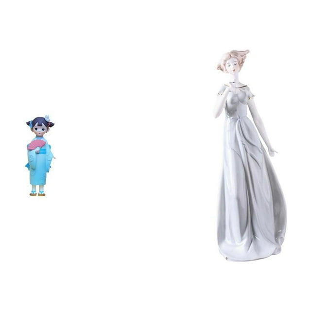 Figura De Geisha Kabuki De Porcelana, Estatua Moderna De Cerámica, Adorno Para Dormitorio, Estante, Escritorio, Casa De Muñecas, Tienda De Accesorios, Decoración Nórdica