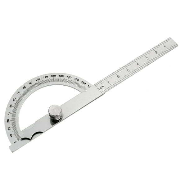 KAKOWELY Gauge Ruler Angle Protractor Angle Finder Ruler Two Arm Stainless Steel Protractor6.5"X1.77"X0.39"