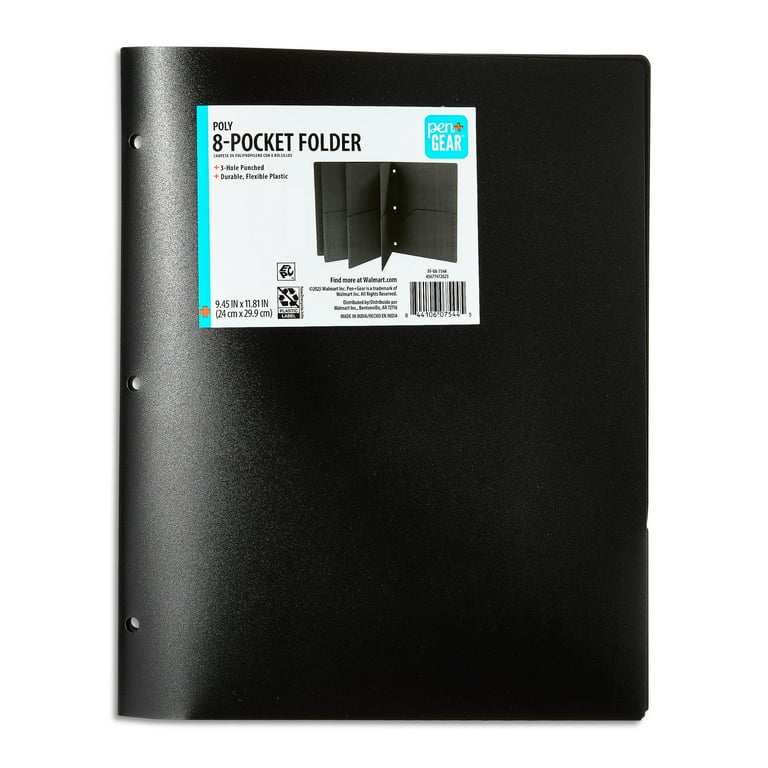 Pen+Gear 8-Pocket Poly Folder, 9.45