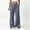 Dark Gray, variant on Women's Linen Pants Cotton Linen Wide Leg Drawstring Elastic Waist with Pockets High Waisted Solid Color Casual Trousers