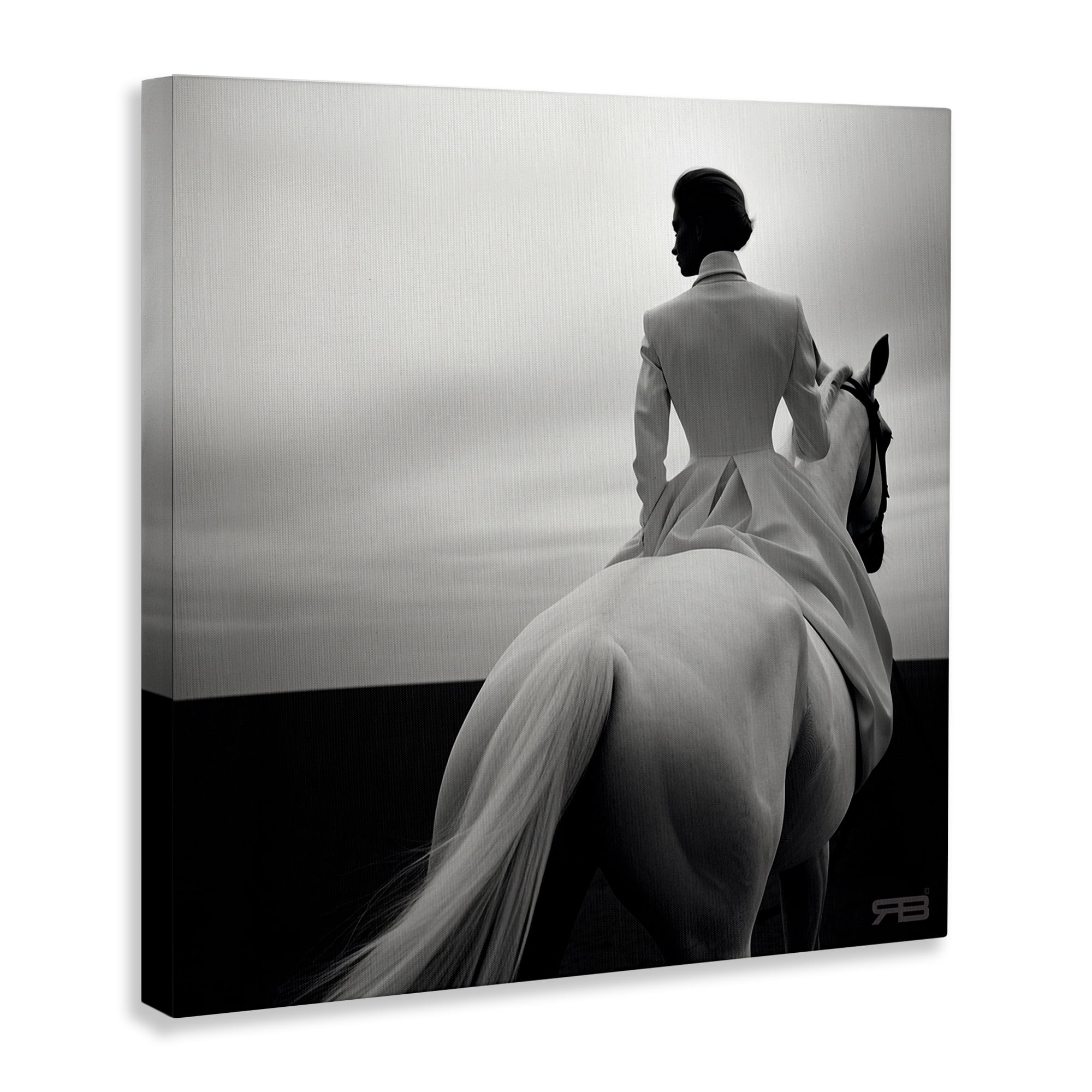 Stupell Industries Riding Horse into Horizon People Painting Wrapped Canvas Art Print Wall Art, 24 x 24