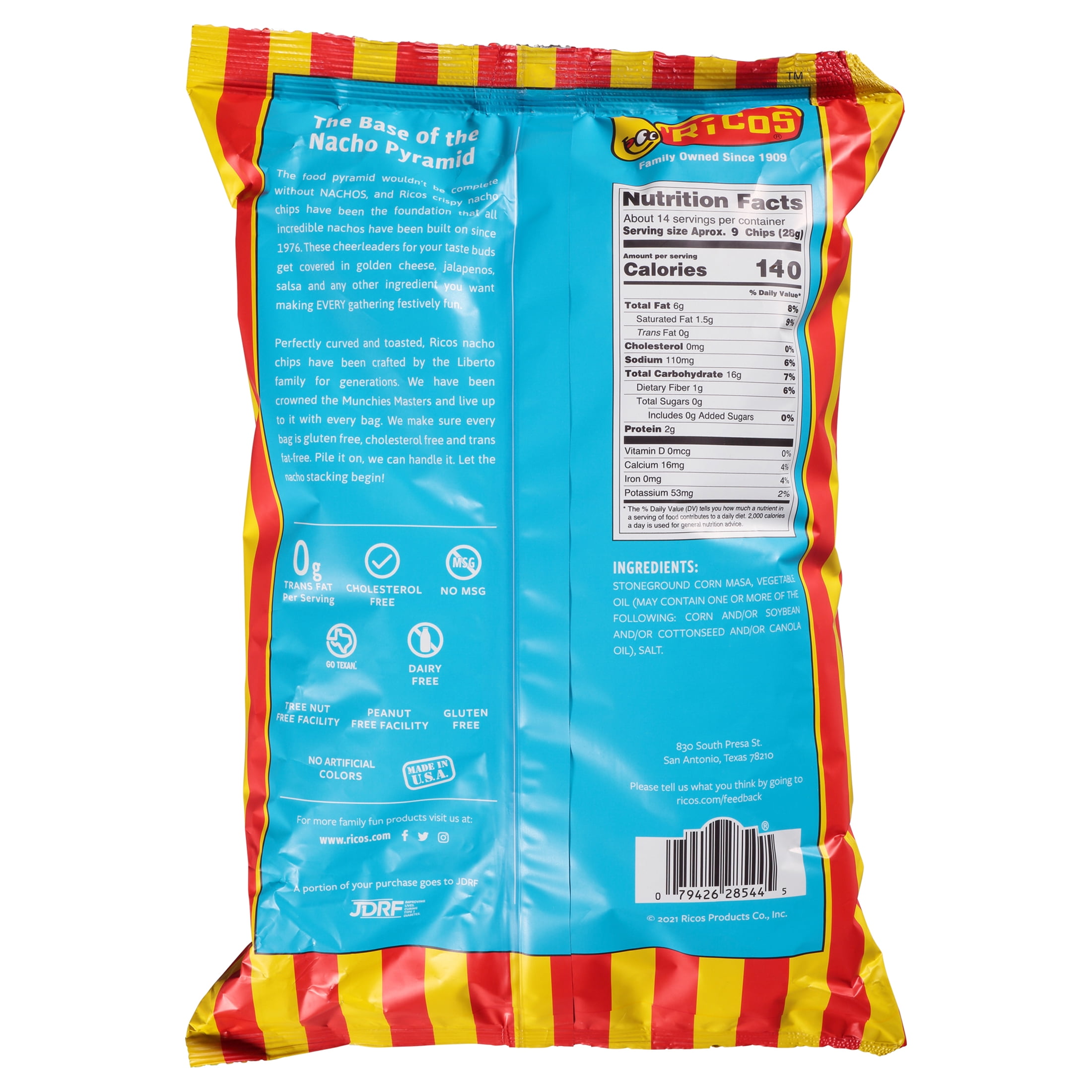 Ricos® Gluten-Free Original Nacho Chips, Party Size, 14 oz, Shelf-Stable