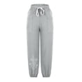 thumbnail image 4 of WXLWZYWL Womens Casual Pants Wide Leg Baggy Tapered Capri Drawstring Elastic Waist Ankle Trousers with Pockets, 4 of 4