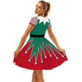 thumbnail image 5 of Robe de Noël pour Femmes Imprimé Rouge Vert Robes de Vacances pour Noël, 5 of 5