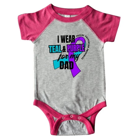 

Inktastic Suicide Prevention I Wear Teal and Purple for My Dad Gift Baby Boy or Baby Girl Bodysuit