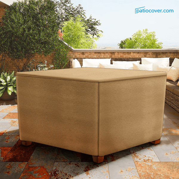 Patio Large Waterproof Ottoman Cover - Outdoor Square Side Table Covers ...
