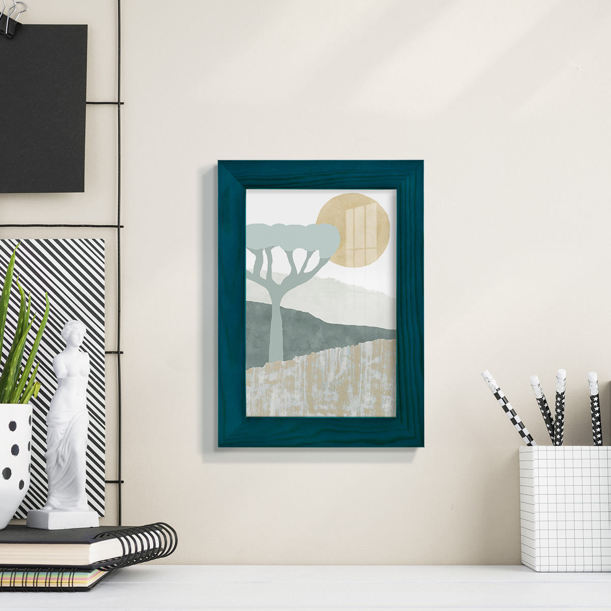 Ennerdale III - Framed Print w/glass - Ocean Blue