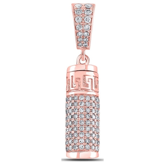 10kt Rose Gold Mens Round Diamond Urn Charm Pendant 1 Cttw